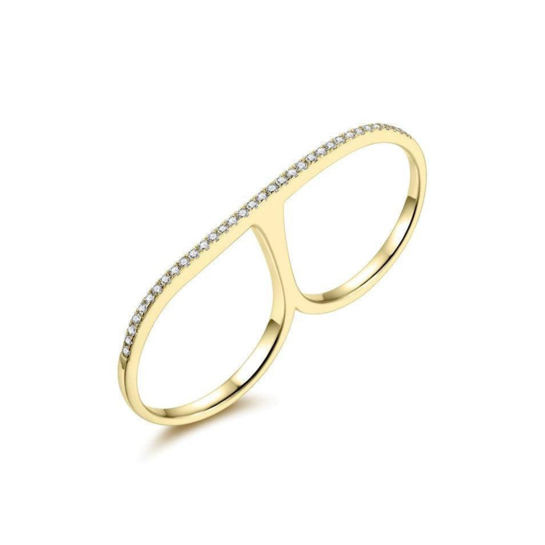 Gold double bar on sale ring