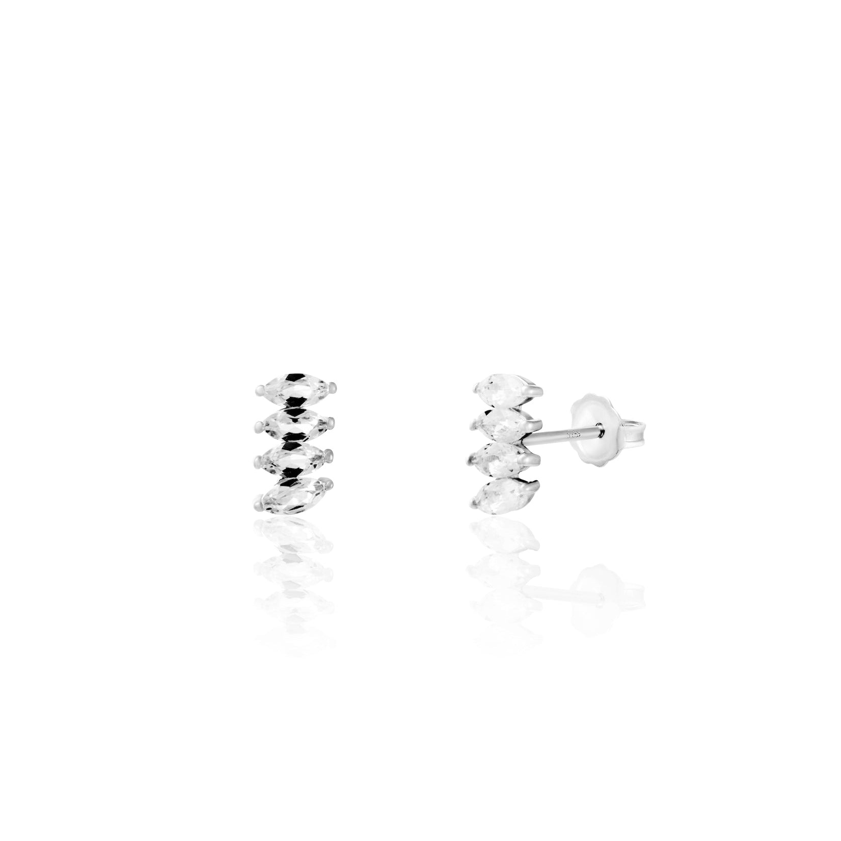 Row of deals beads stud earrings