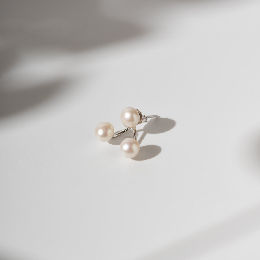 Mono Jacket Earring with Natural Freshwater Pearl