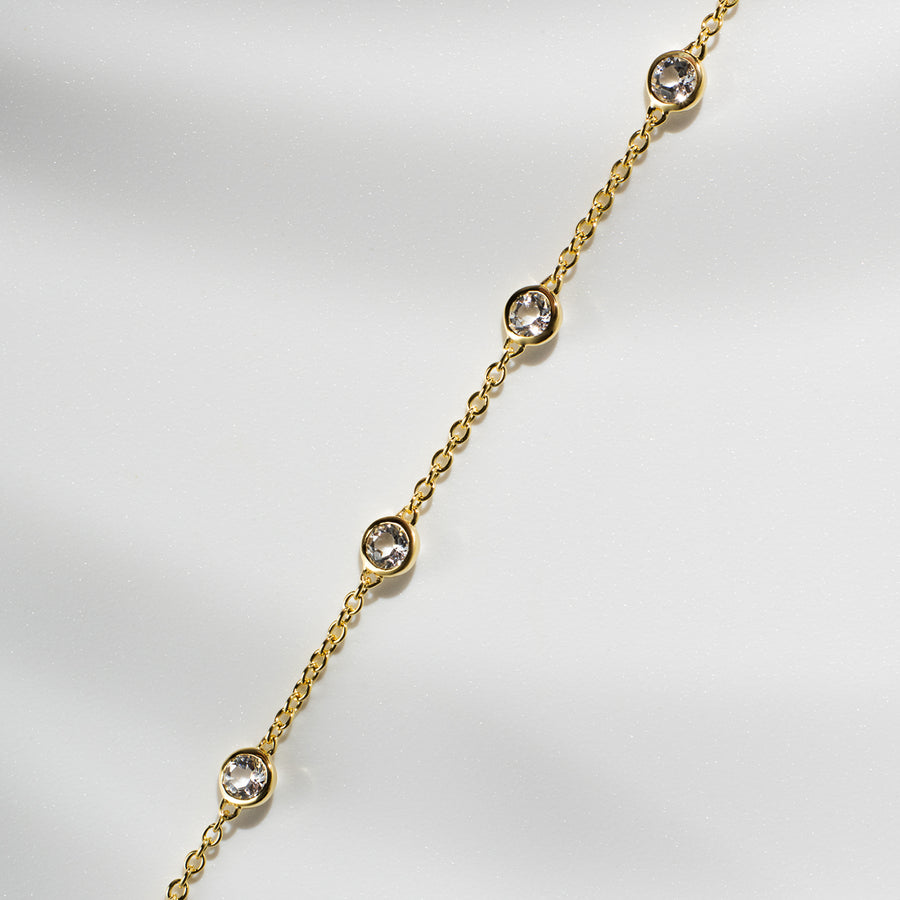 18K Gold Vermeil Bracelet with White Topaz