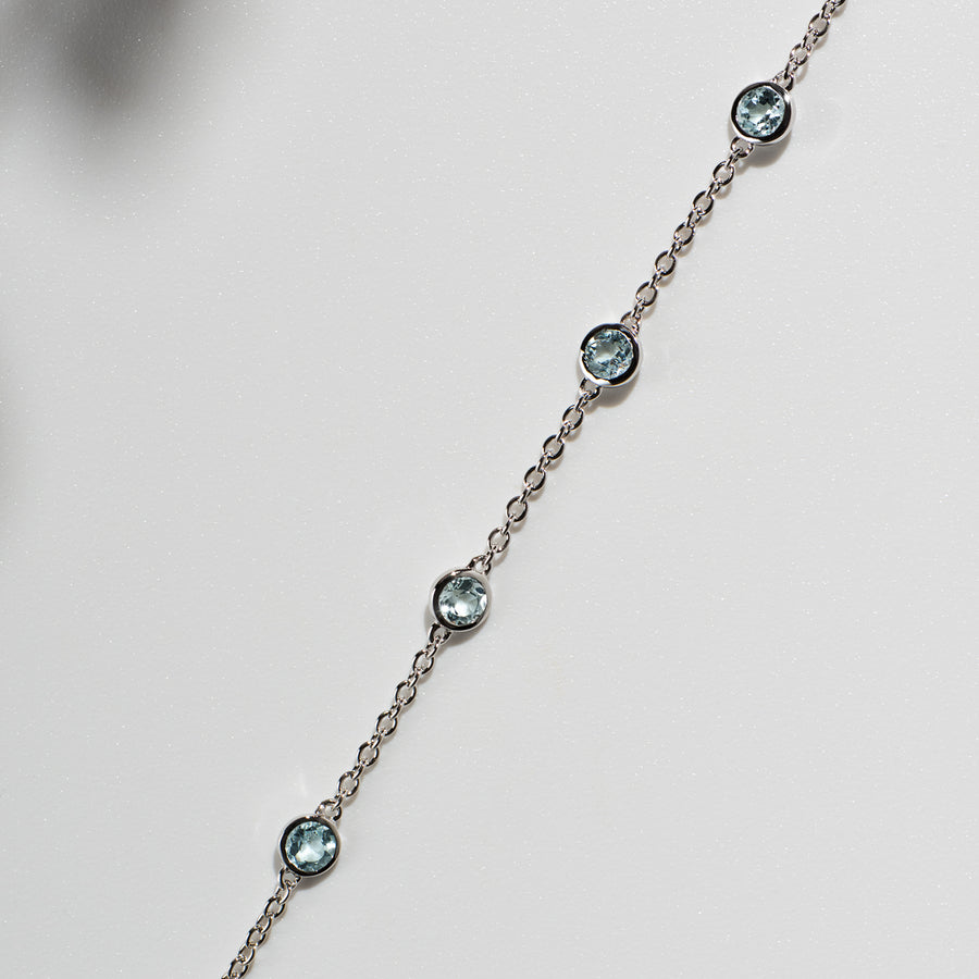 Sterling Silver Bracelet with Sky Blue Topaz