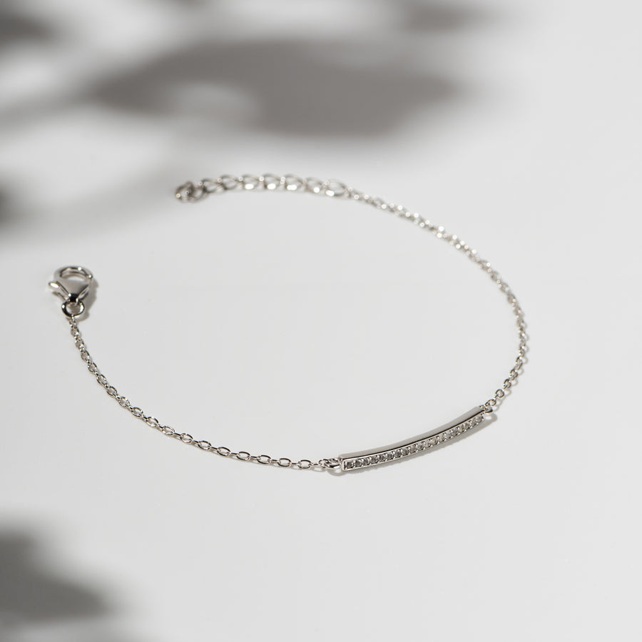 Sterling Silver Bracelet with White Topaz