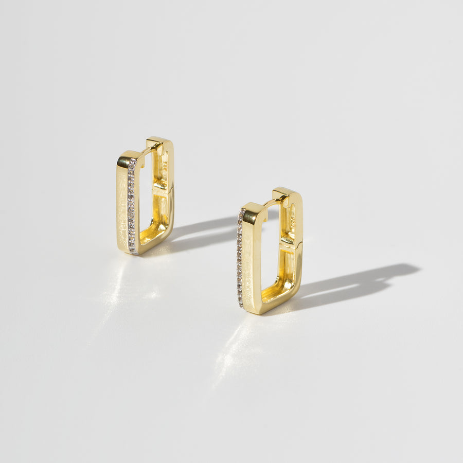 18K Gold Vermeil Earring with Natural White Topaz