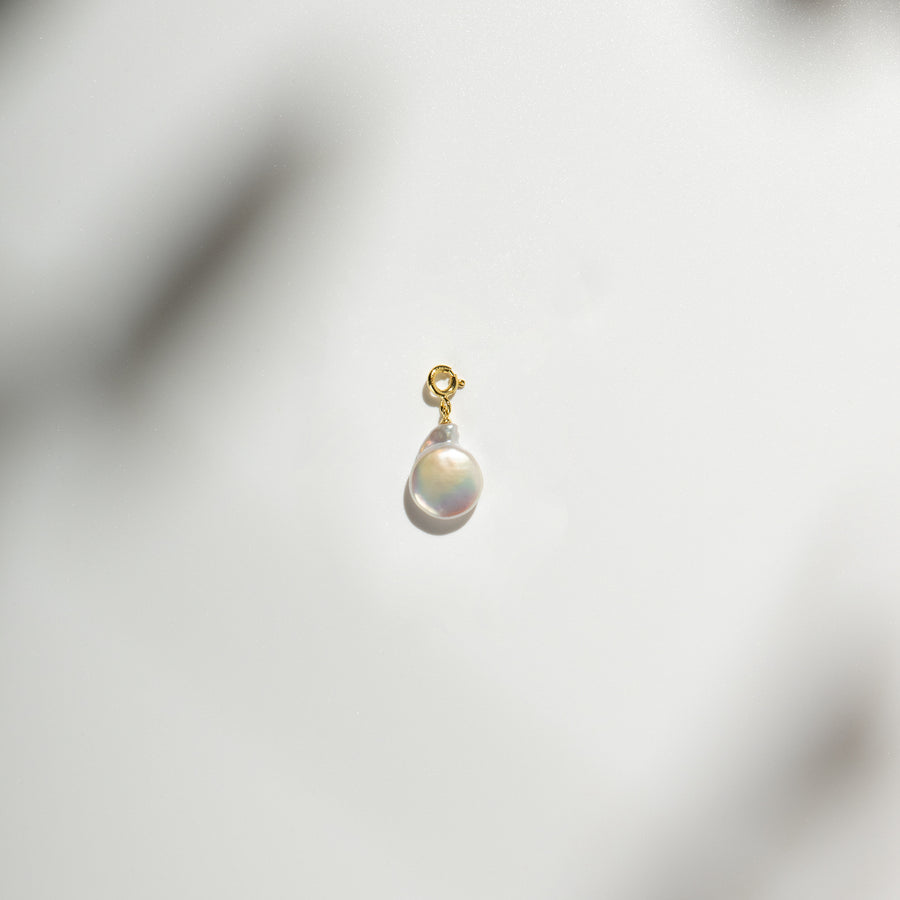 18K Gold Vermeil Charm with Coin Pearl