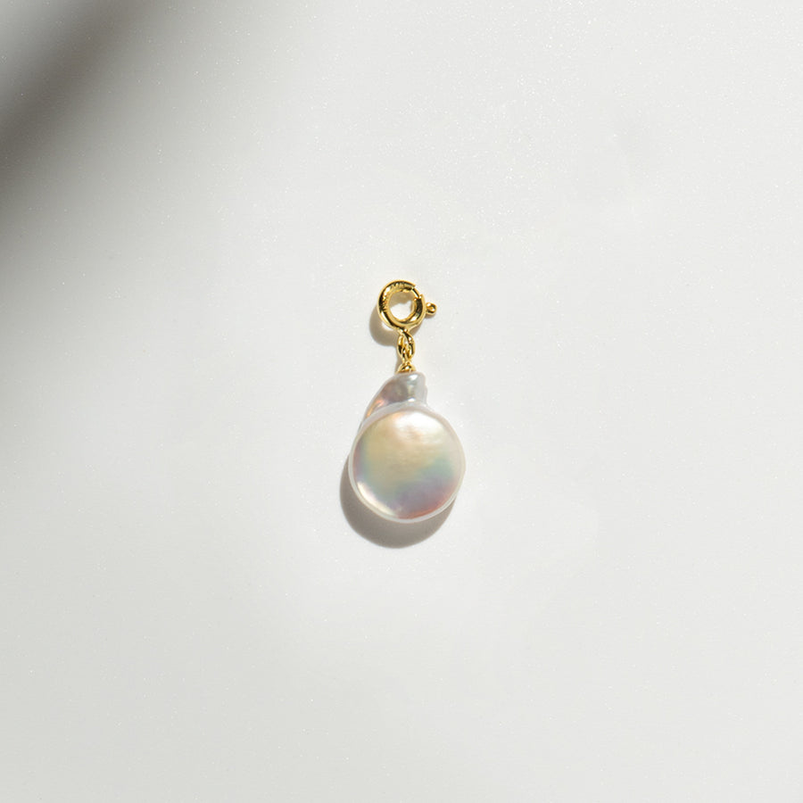 18K Gold Vermeil Charm with Coin Pearl