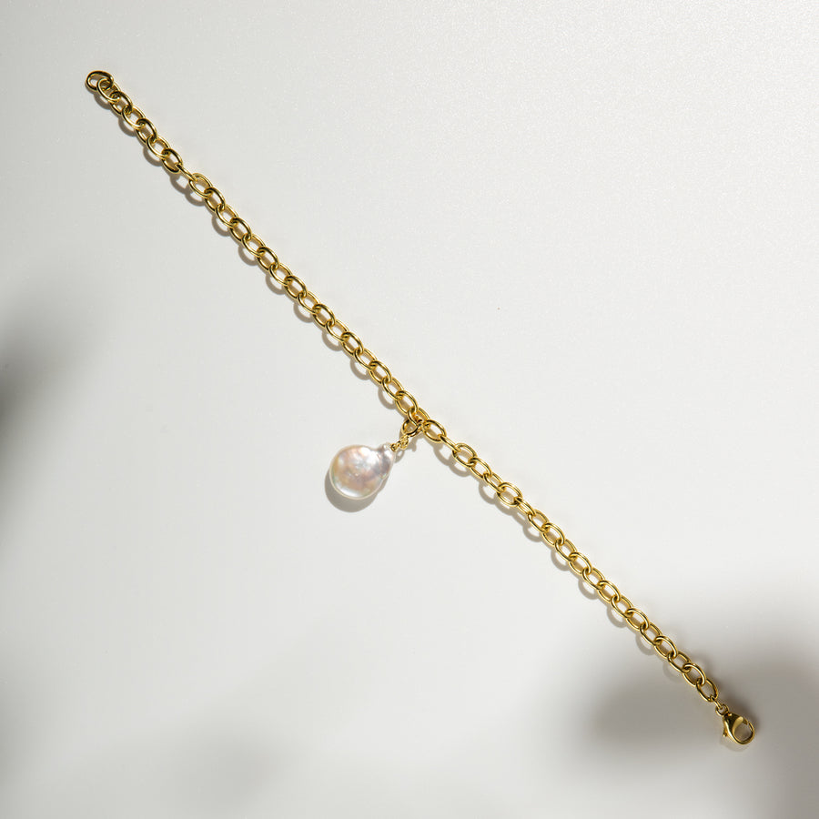 18K Gold Vermeil Charm with Coin Pearl