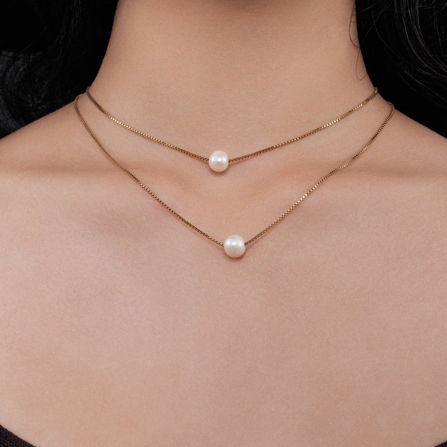 18K Gold Vermeil Necklace with Natural Freshwater Pearl