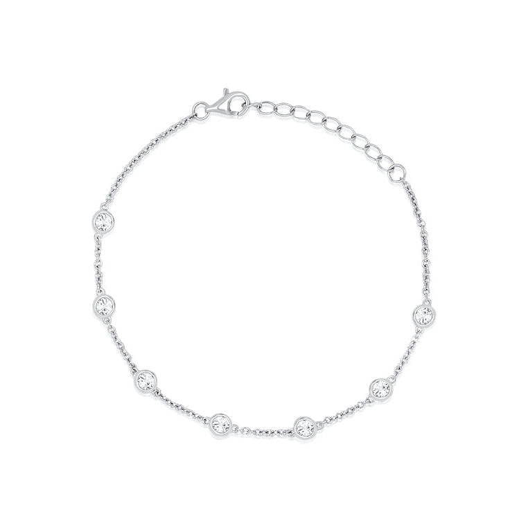 Sterling Silver Bracelet with White Topaz